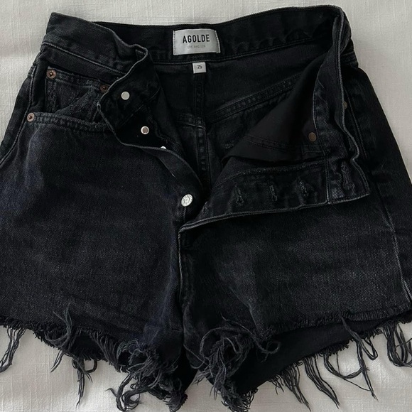 AGOLDE denim cutoff shorts 25 - Picture 2 of 3